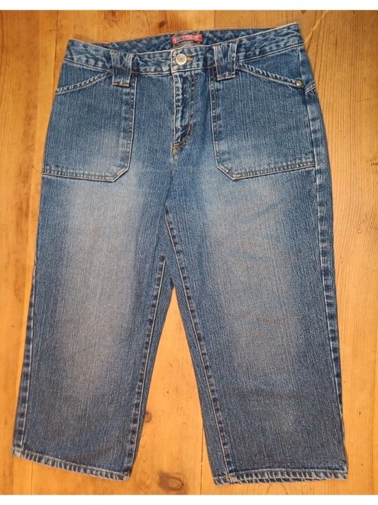 Faded Glory Denim - Vtg Faded Glory Utility Capri Jeans Womens 8 Medium Wash Denim Pockets Cotton